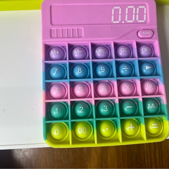 Rainbow Pop It Keyboard Calculator Combo Fidget Sensory Toy - Picture 3 of 4
